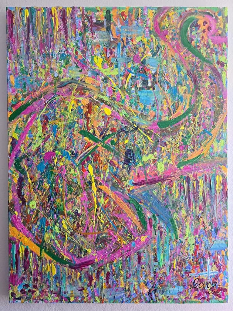 Elephant — Abstract painting by Lara Melachrinou. Acrylic on canvas, 2026.