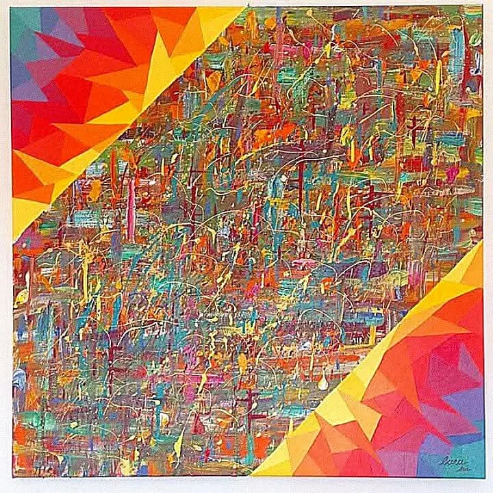 Life — Abstract painting by Lara Melachrinou. Acrylic on canvas, 2026.