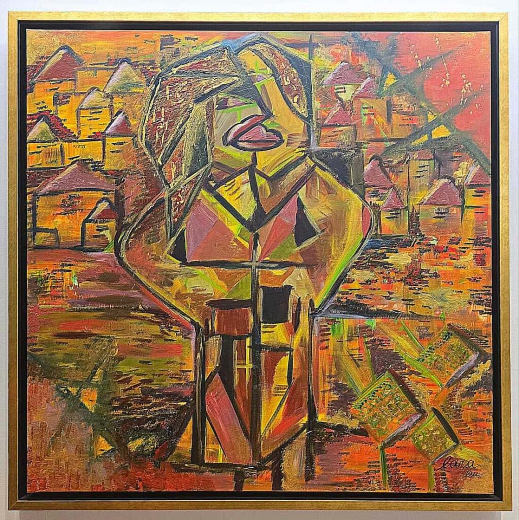 Lovers Kiss — Classic painting by Lara Melachrinou. Acrylic on canvas, 2026.