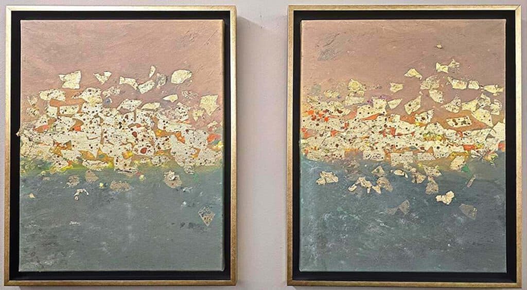 Sunrise — Classic painting by Lara Melachrinou. Acrylic on canvas with 24ct gold leaf, 2026.