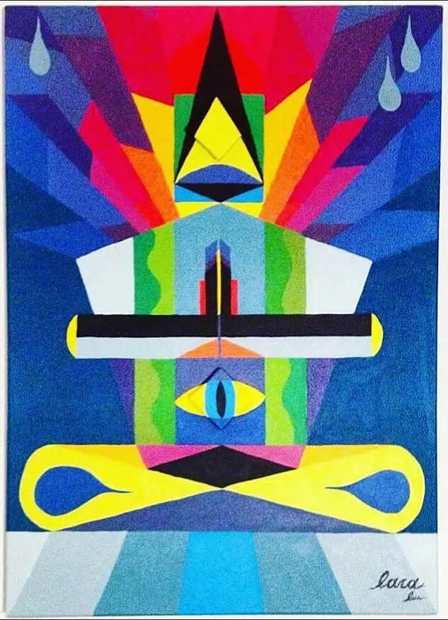 The All Seeing Eye — Custom Artwork painting by Lara Melachrinou. Acrylic on canvas, 2026.