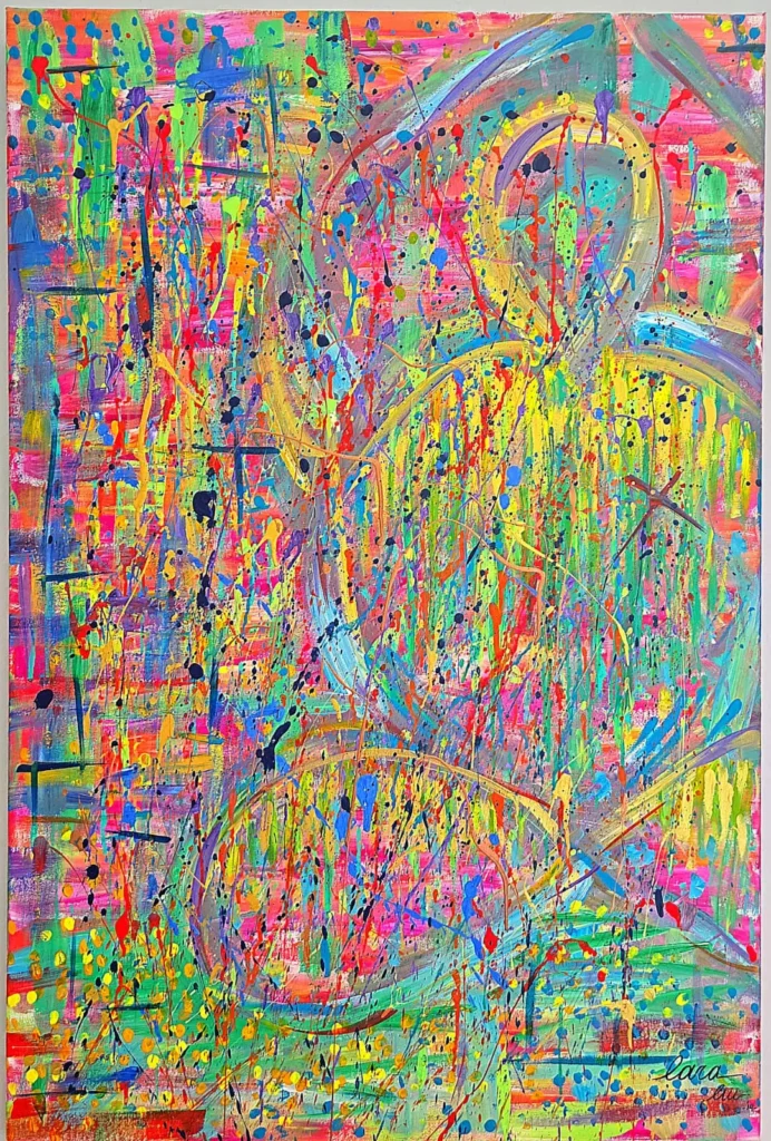 Inner Peace — Abstract painting by Lara Melachrinou. Acrylic on canvas, 2026.