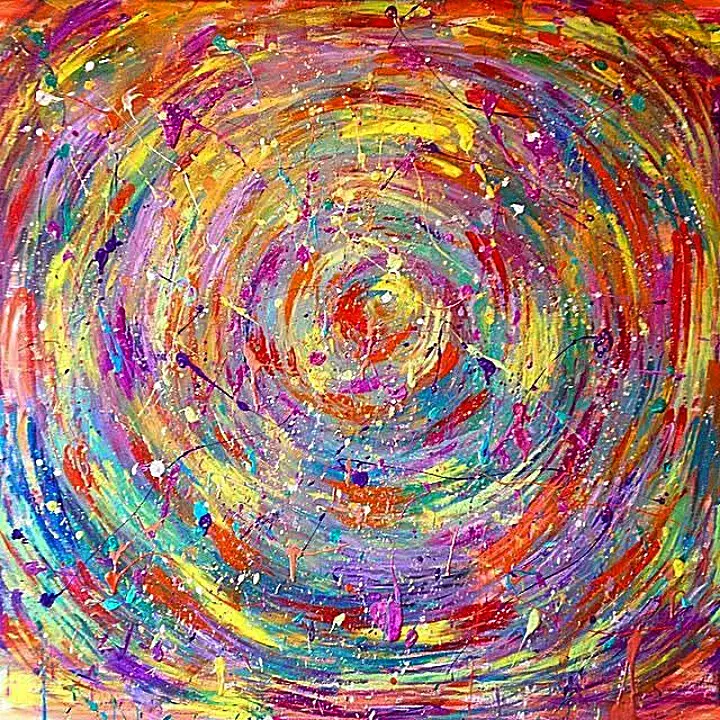 Milky Way — Abstract painting by Lara Melachrinou. Acrylic on canvas, 2026.